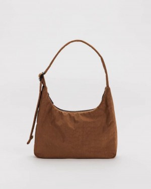 Bolsa De Hombro Baggu Mini Nylon Marrones | 058134-FKL