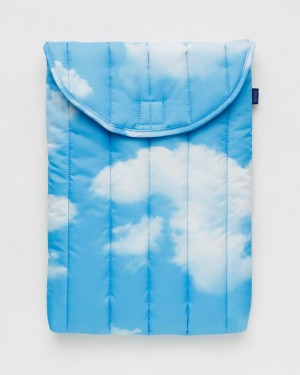 Bolsa Estuche Baggu Puffy Laptop Sleeve 16" Azules Blancas | 281405-NSB