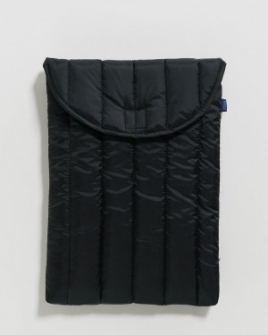 Bolsa Estuche Baggu Puffy Laptop Sleeve 16" Negras | 798465-ICY