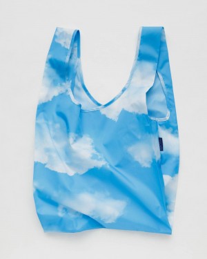 Bolsa Reutilizable Baggu Standard Azules Blancas | 634180-GBY