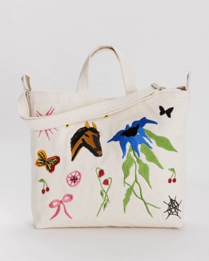 Bolso Tote Baggu Horizontal Duck Blancas | 486295-NWH