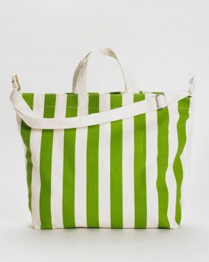 Bolso Tote Baggu Horizontal Zip Duck Verde Blancas | 981605-ZGK