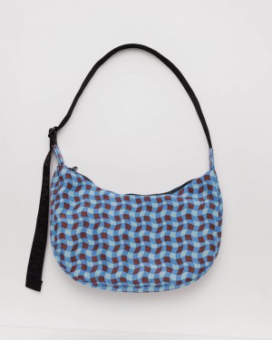 Bolsos Cruzados Baggu Medium Nylon Crescent Azules | 602879-UHR