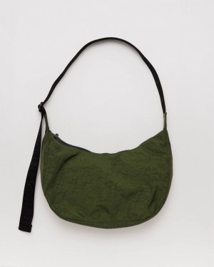 Bolsos Cruzados Baggu Medium Nylon Crescent Verde Oliva | 608345-TSC