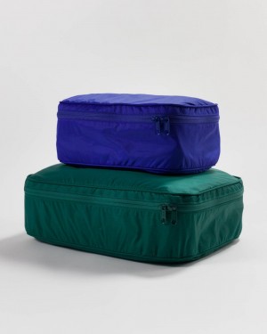 Bolsos De Viaje Baggu Packing Cube Set Azules Verde | 165470-LFM