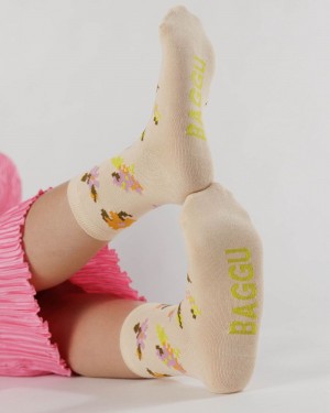 Calcetines Baggu Crew Beige | 384210-KQV