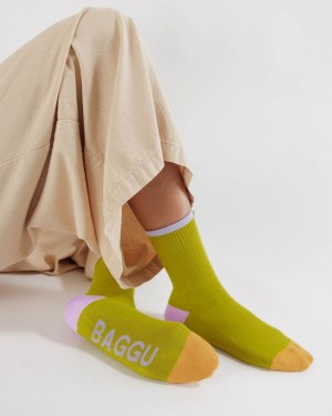 Calcetines Baggu Ribbed Verde | 629470-FJQ