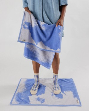 Toalla Baggu Hand Set of 2 Azules Blancas | 592461-GVQ