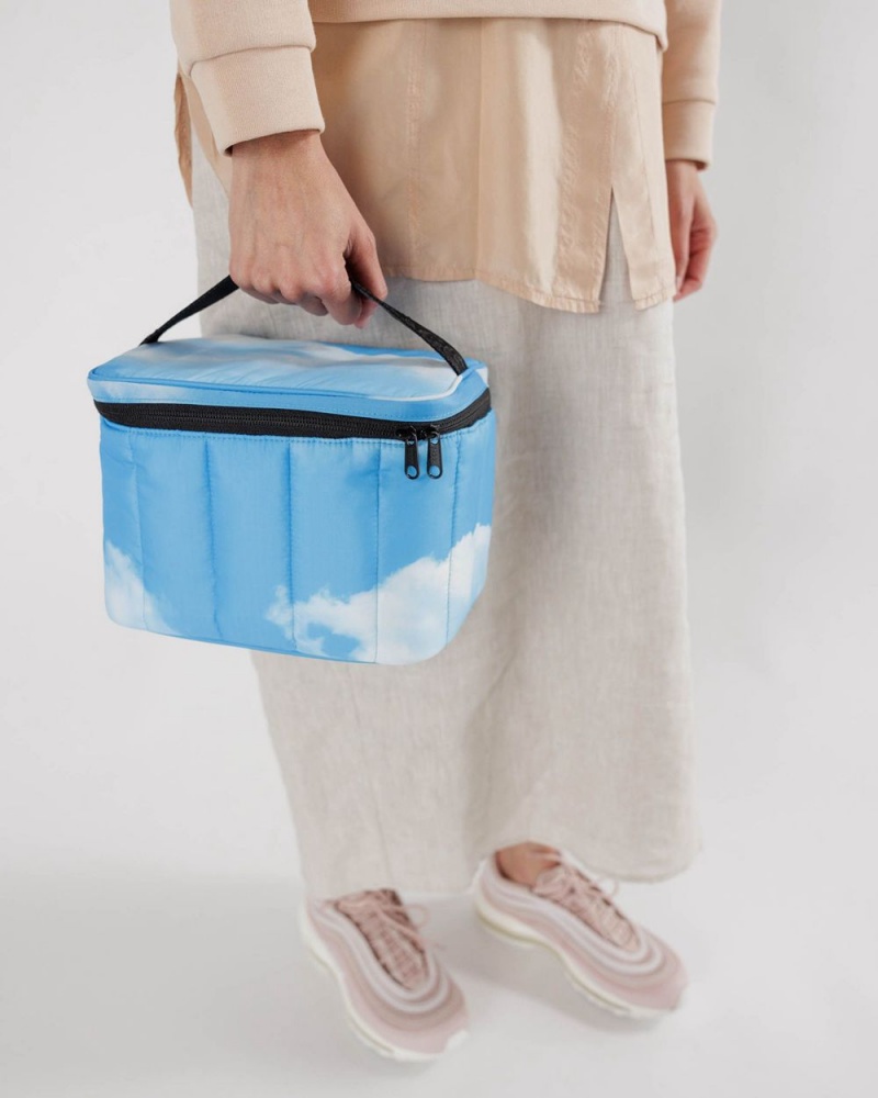 Bolsa De Almuerzo Baggu Puffy Azules Blancas | 156948-ZXY