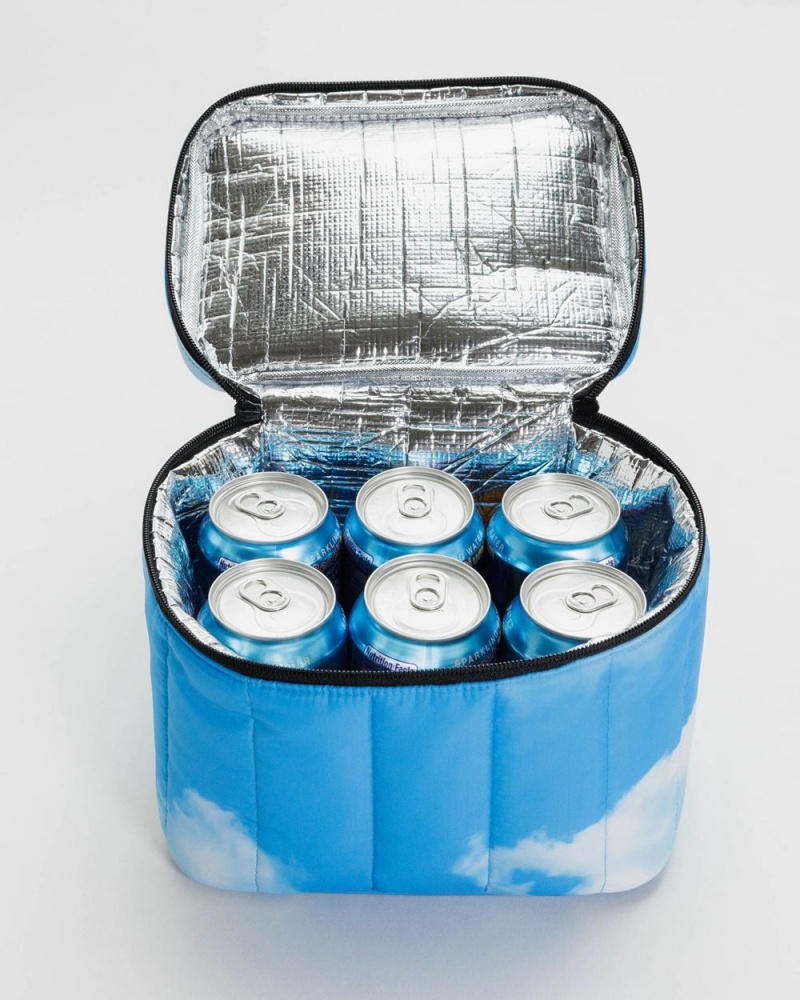 Bolsa De Almuerzo Baggu Puffy Azules Blancas | 156948-ZXY
