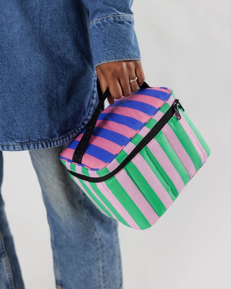 Bolsa De Almuerzo Baggu Puffy Rosas Verde | 591437-TDQ