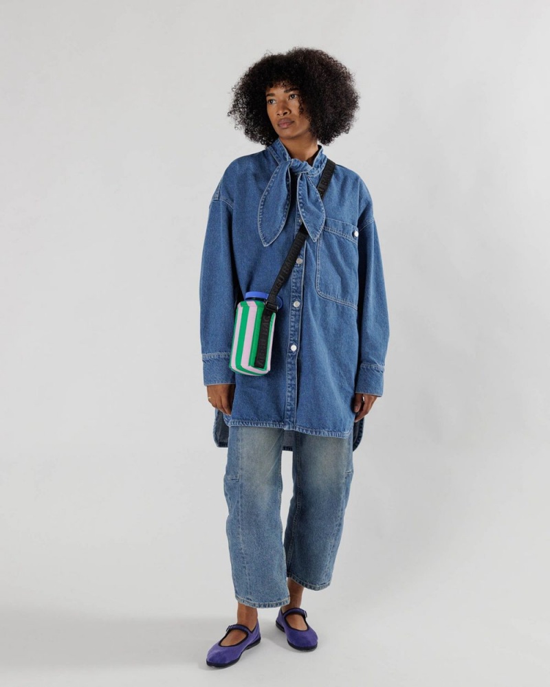 Bolsa Outdoor Baggu Puffy Agua Bottle Sling Rosas Verde | 594682-BTD