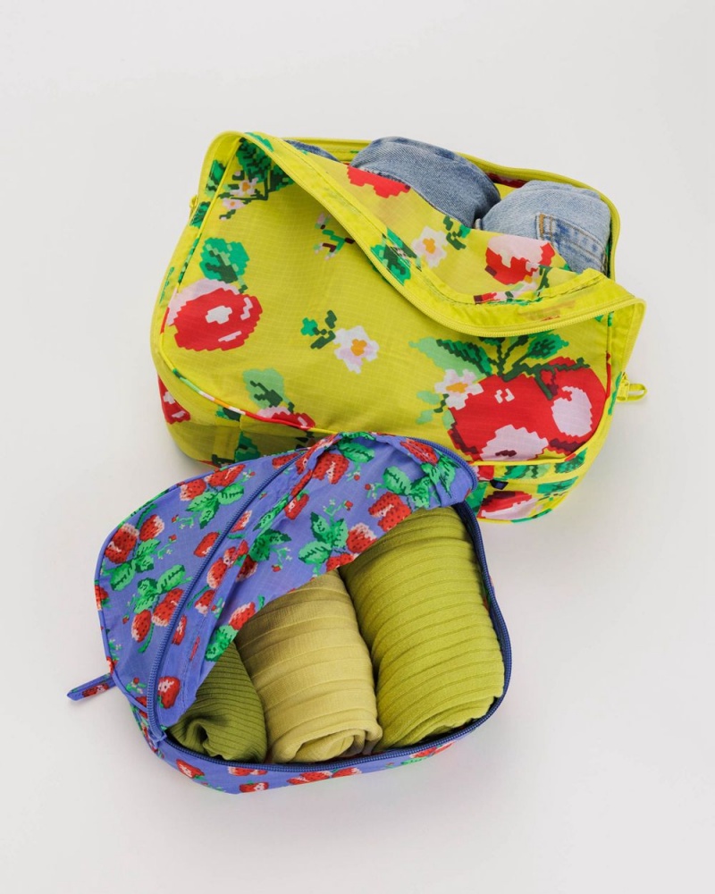 Bolso Pequeño Baggu Packing Cube Set Azules Amarillo | 129674-XWA