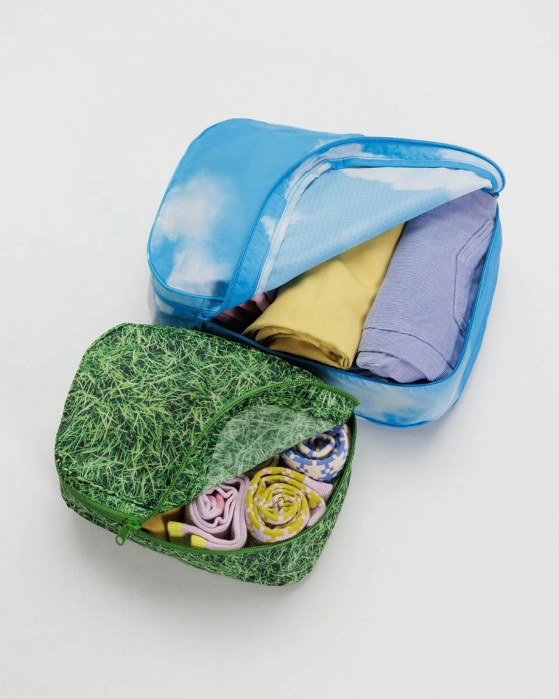 Bolso Pequeño Baggu Packing Cube Set Verde Azules | 460853-LYN