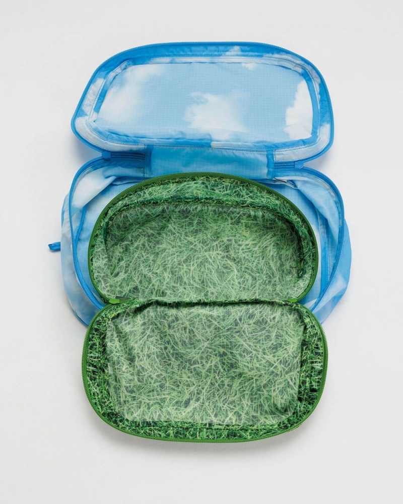 Bolso Pequeño Baggu Packing Cube Set Verde Azules | 460853-LYN