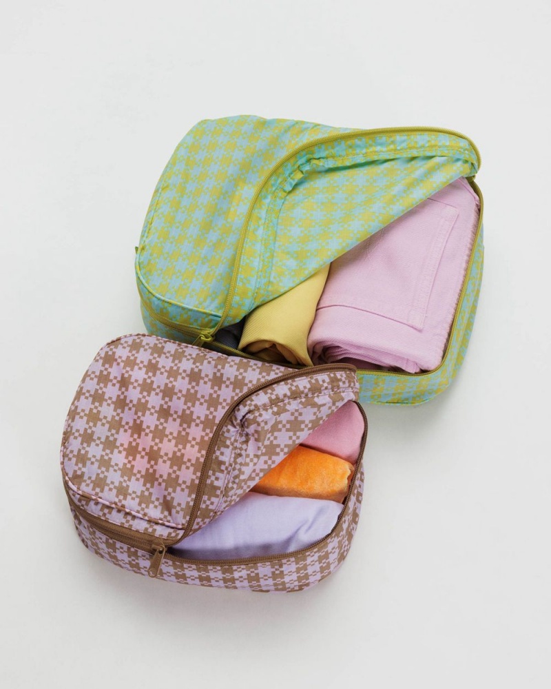 Bolso Pequeño Baggu Packing Cube Set Verde Marrones | 047631-QYW