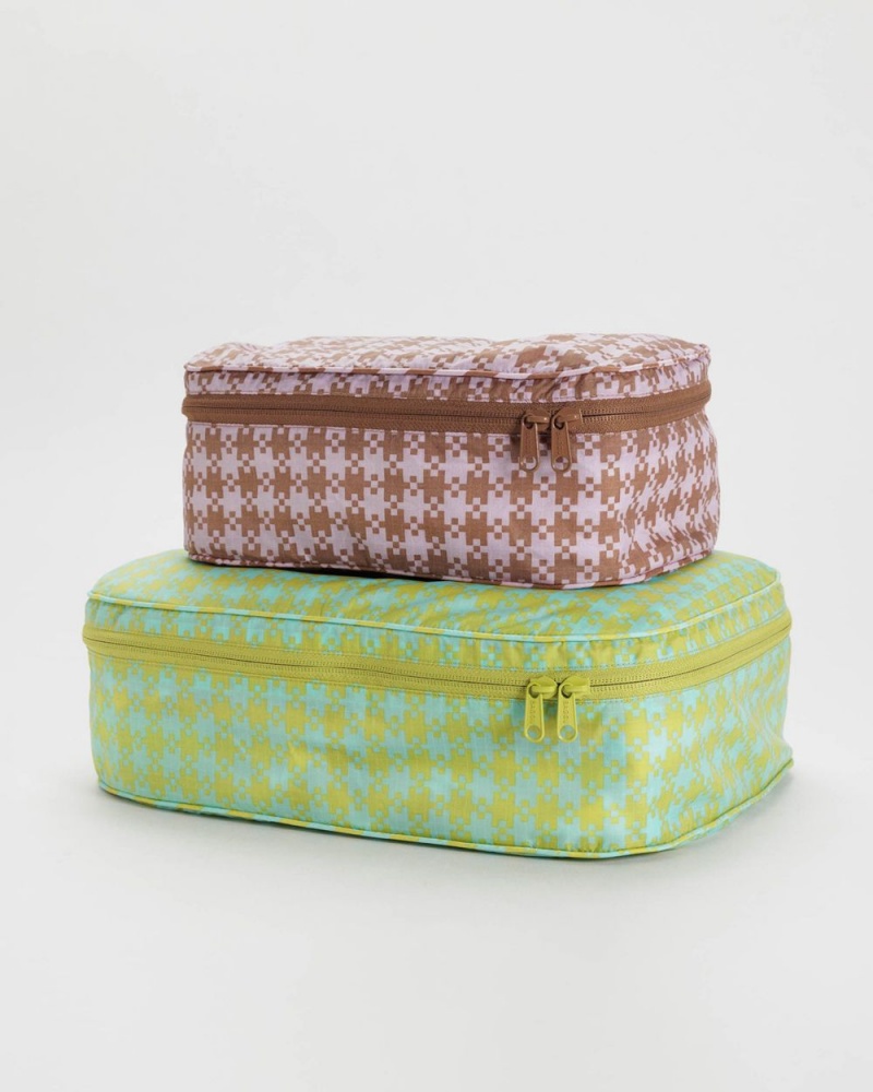Bolso Pequeño Baggu Packing Cube Set Verde Marrones | 047631-QYW
