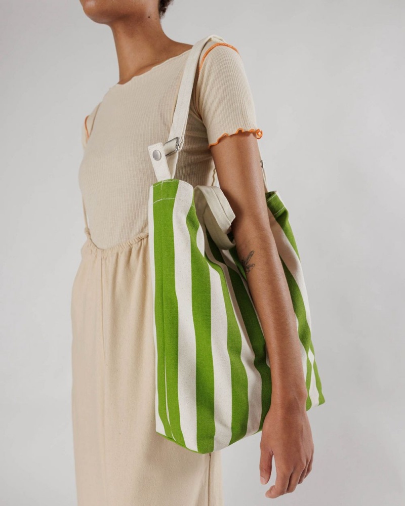 Bolso Tote Baggu Duck Verde Blancas | 190763-CDY