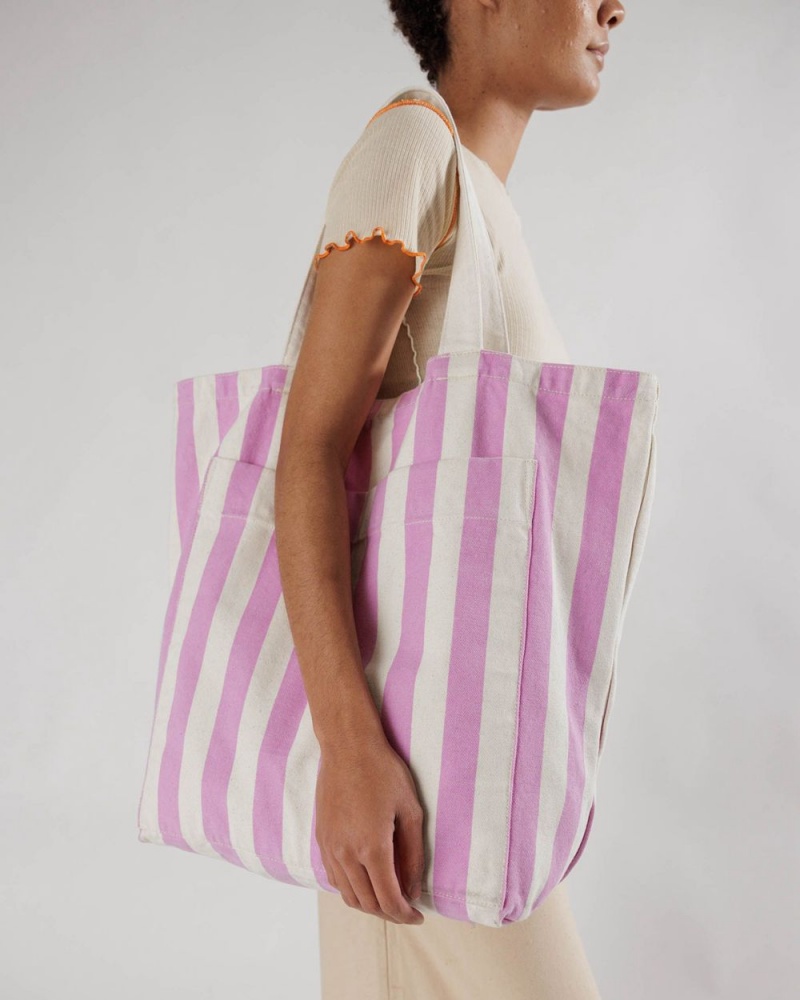 Bolso Tote Baggu Giant Pocket Rosas Blancas | 659734-VMK