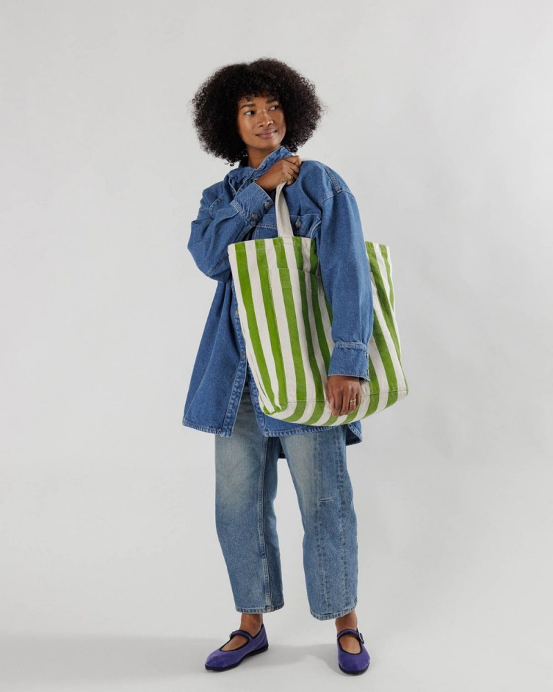 Bolso Tote Baggu Giant Pocket Verde Blancas | 385620-BWY