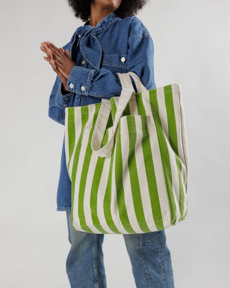 Bolso Tote Baggu Giant Pocket Verde Blancas | 385620-BWY
