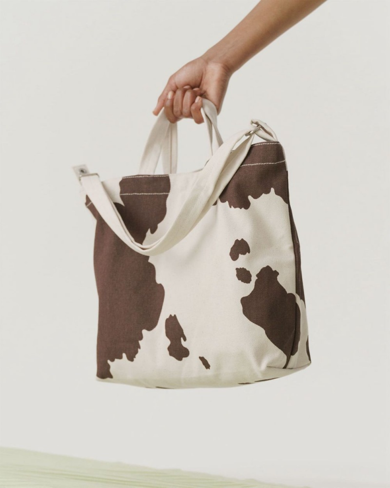 Bolso Tote Baggu Horizontal Duck Marrones Blancas | 640925-QDO