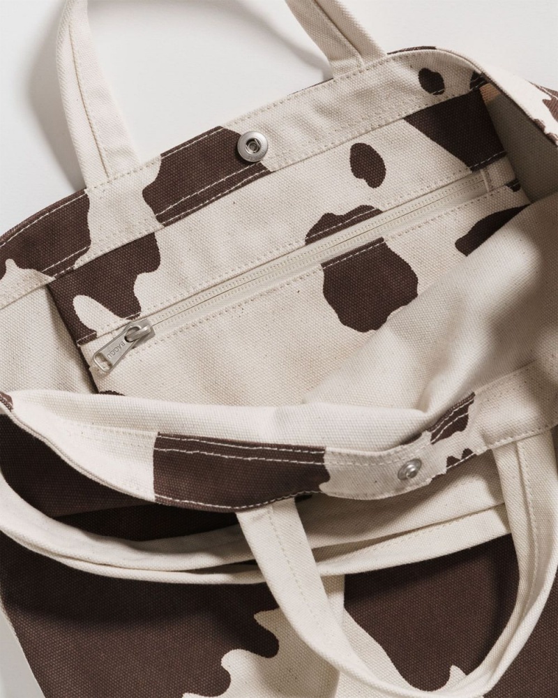 Bolso Tote Baggu Horizontal Duck Marrones Blancas | 640925-QDO