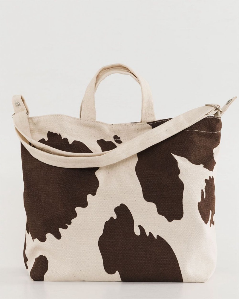 Bolso Tote Baggu Horizontal Duck Marrones Blancas | 640925-QDO