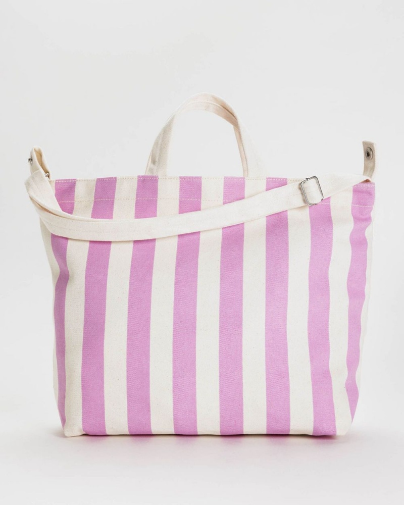 Bolso Tote Baggu Horizontal Zip Duck Rosas Blancas | 390175-FHD