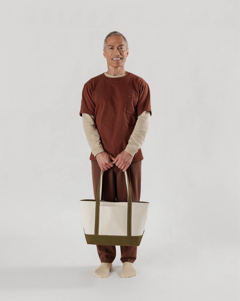 Bolso Tote Baggu Medium Heavyweight Lona Verde Oliva | 649831-KBW