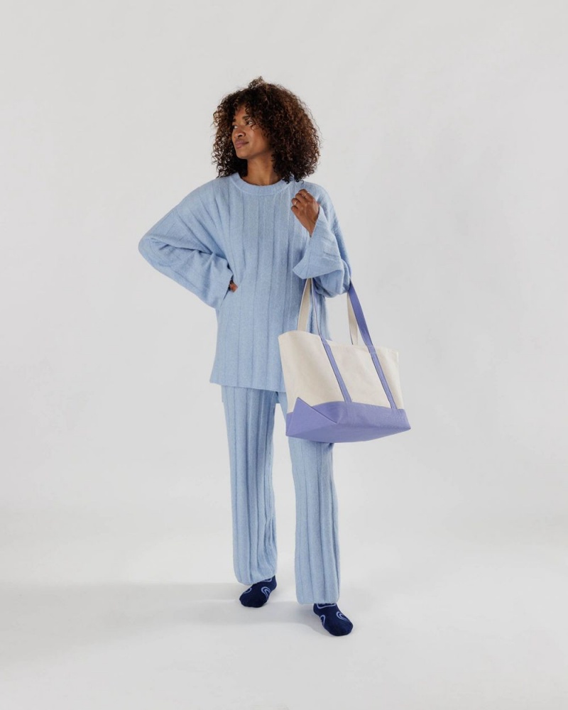 Bolso Tote Baggu Medium Heavyweight Lona Azules | 086142-KUR