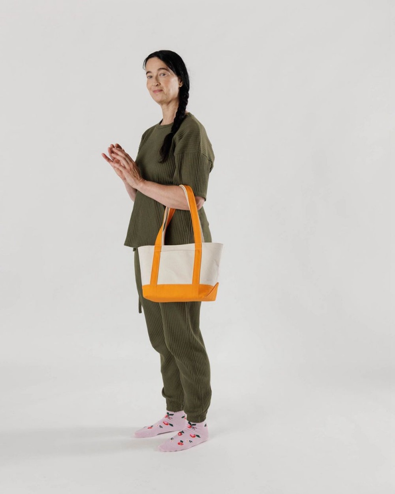 Bolso Tote Baggu Small Heavyweight Lona Naranjas | 018369-MYT
