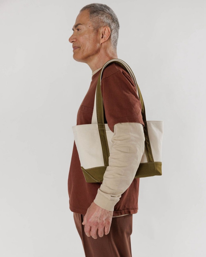 Bolso Tote Baggu Small Heavyweight Lona Verde Oliva | 763250-YNG