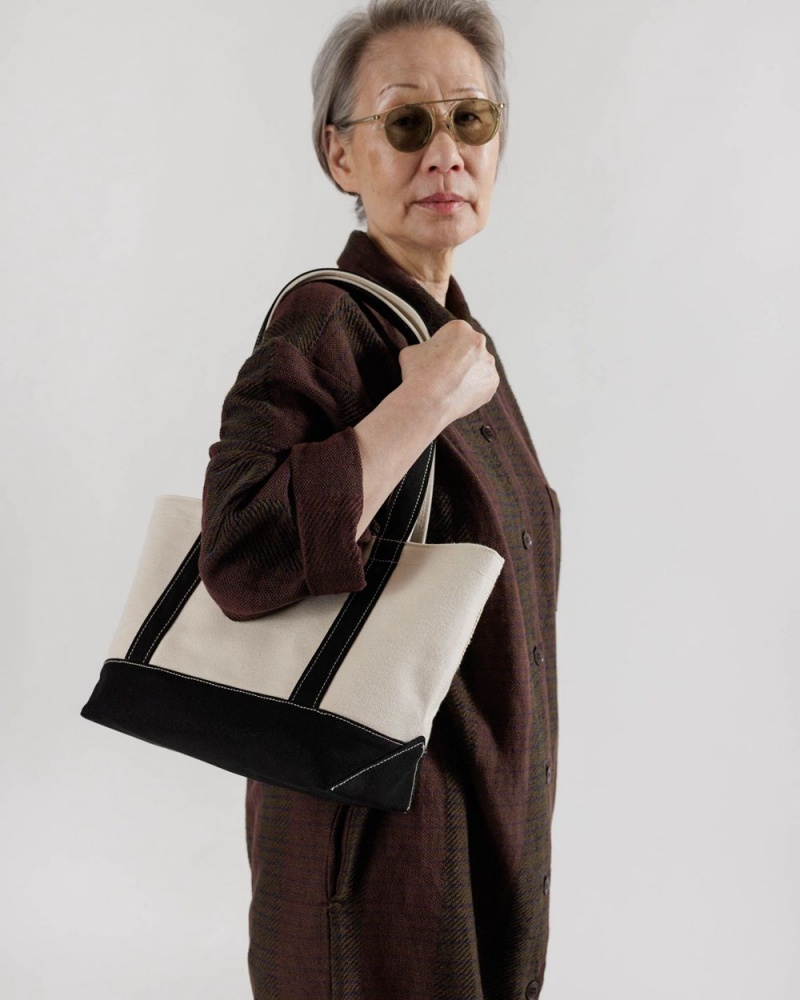 Bolso Tote Baggu Small Heavyweight Lona Negras | 410527-DSV