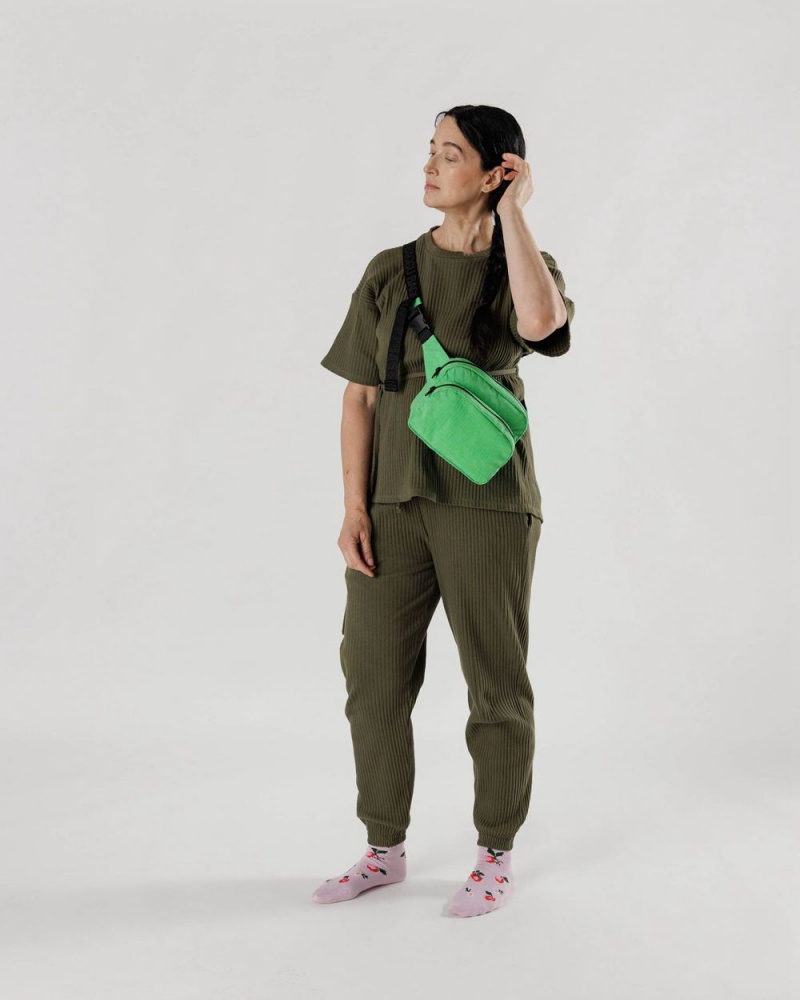 Bolsos Cruzados Baggu Fanny Pack Verde | 091365-DUF