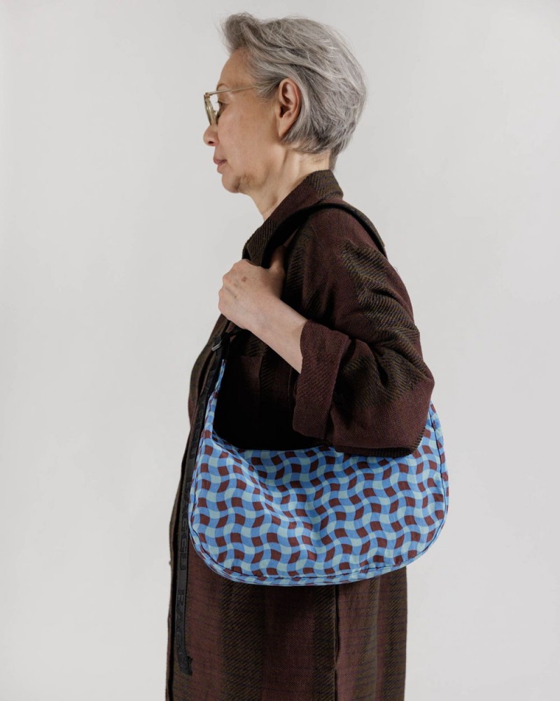 Bolsos Cruzados Baggu Medium Nylon Crescent Azules | 602879-UHR