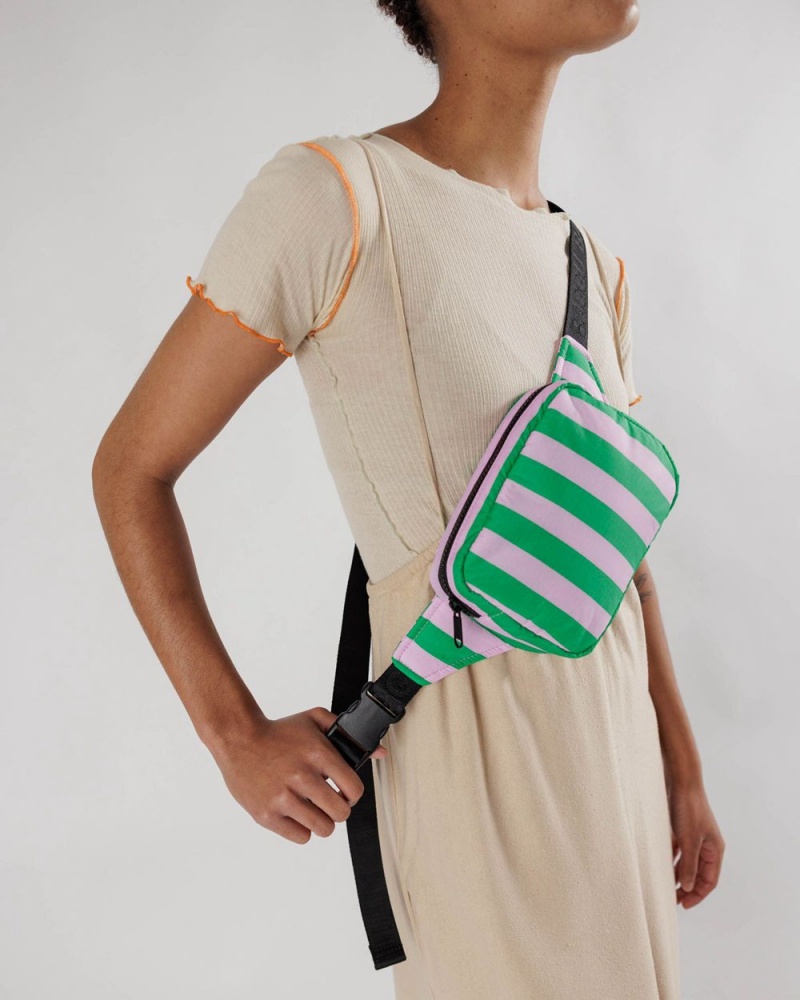 Bolsos Cruzados Baggu Puffy Fanny Pack Rosas Verde | 490137-RCG