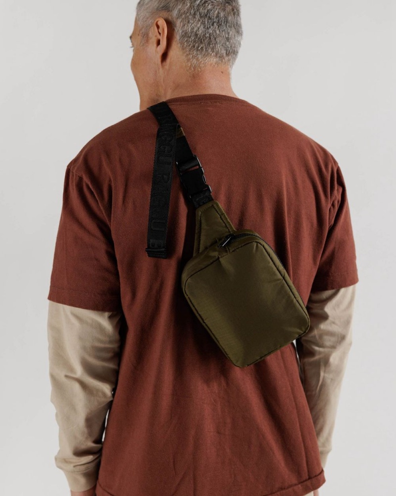 Bolsos Cruzados Baggu Puffy Fanny Pack Verde Oliva | 528714-HXB