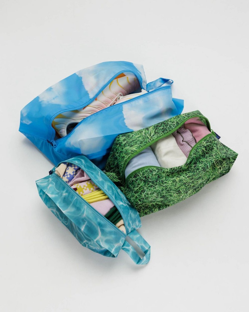 Bolsos De Viaje Baggu 3D Zip Set Azules Verde | 238054-XOS