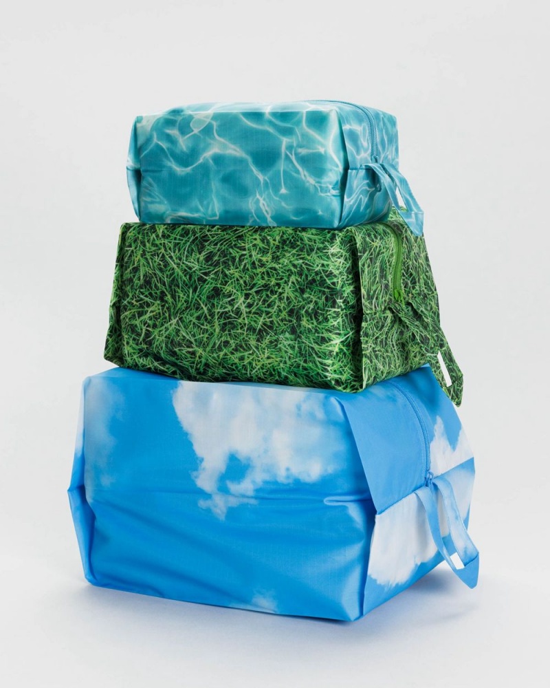 Bolsos De Viaje Baggu 3D Zip Set Azules Verde | 238054-XOS