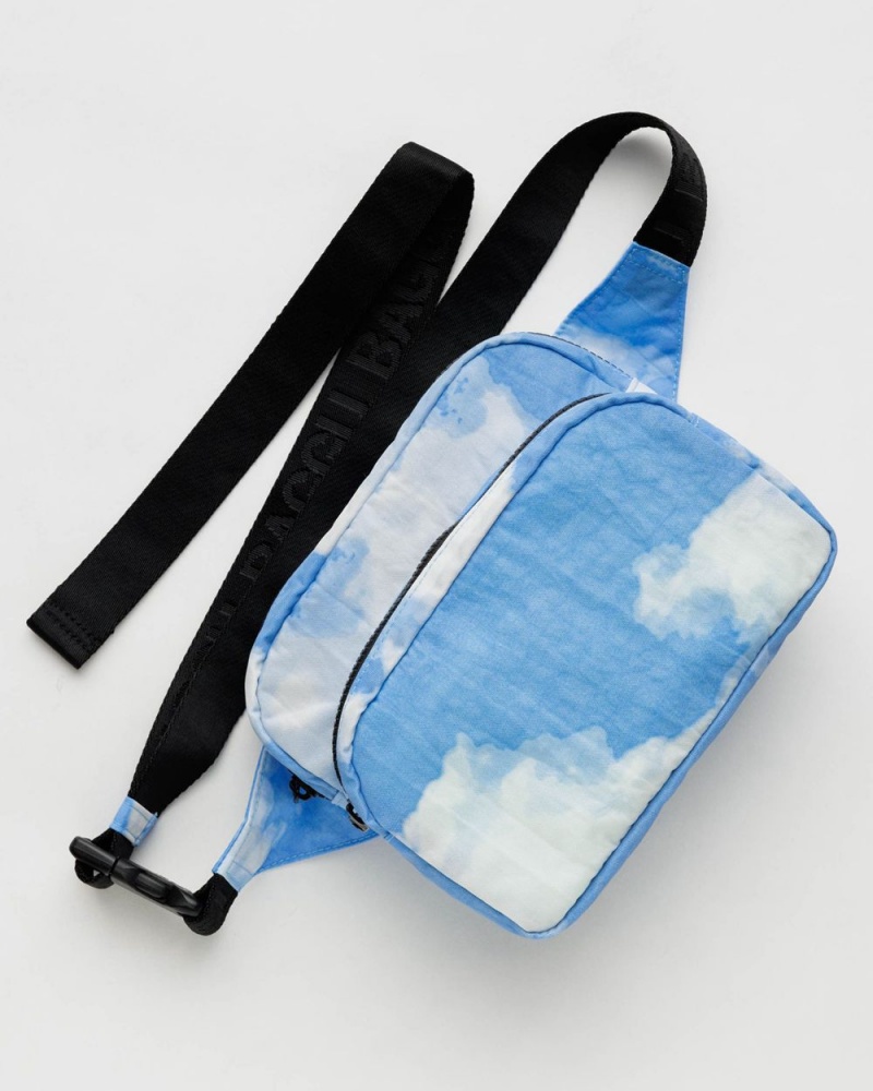 Bolsos De Viaje Baggu Fanny Pack Azules Blancas | 295306-DBU