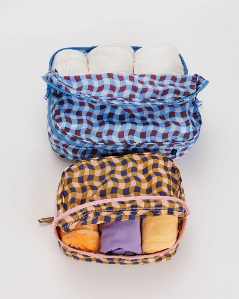 Bolsos De Viaje Baggu Packing Cube Set Azules Marrones | 089174-YWO