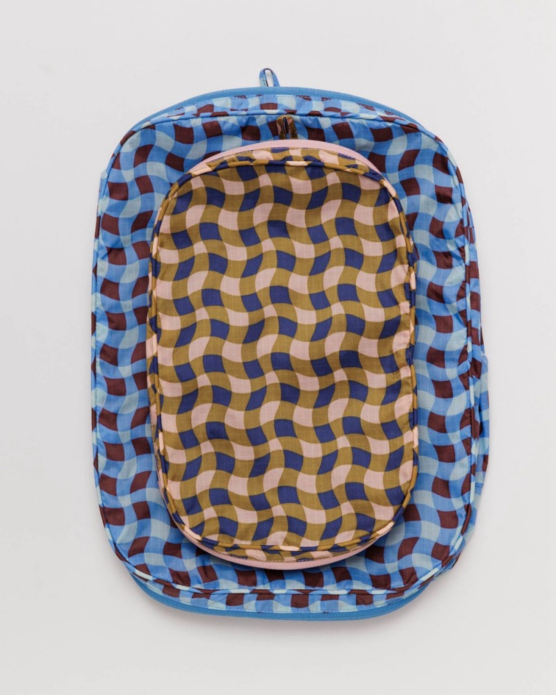 Bolsos De Viaje Baggu Packing Cube Set Azules Marrones | 089174-YWO