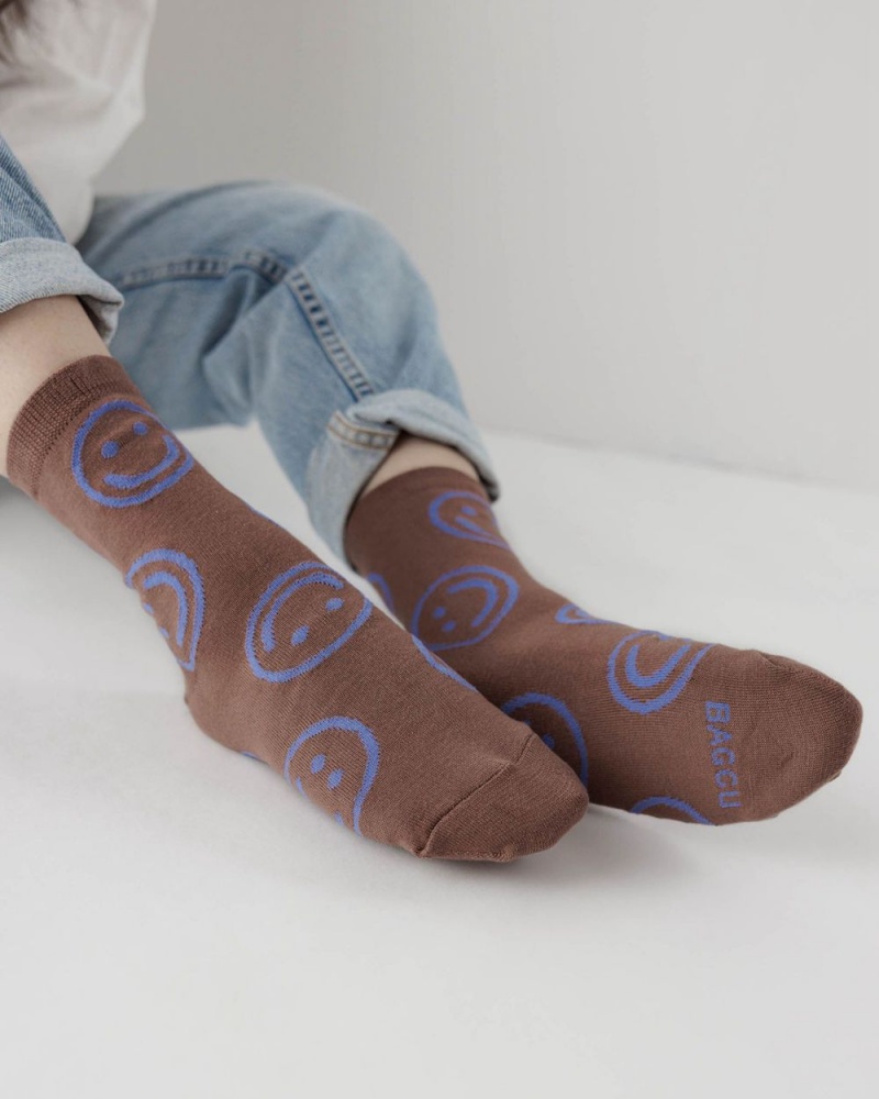 Calcetines Baggu Crew Marrones | 946235-WVO