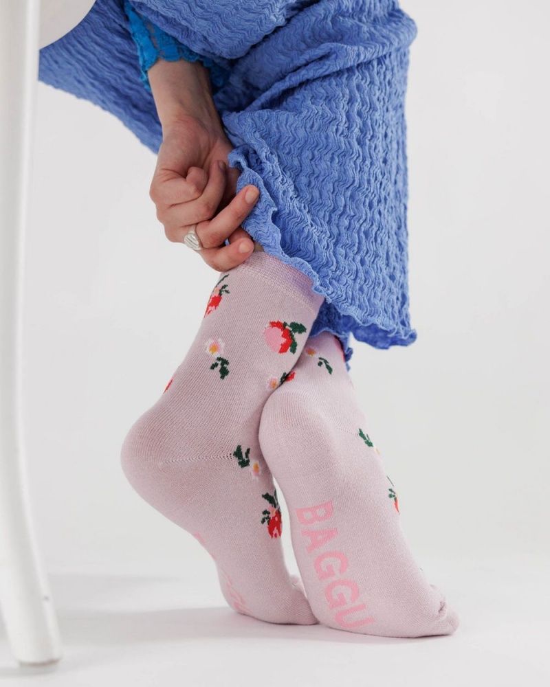 Calcetines Baggu Crew Rosas | 758930-CJK