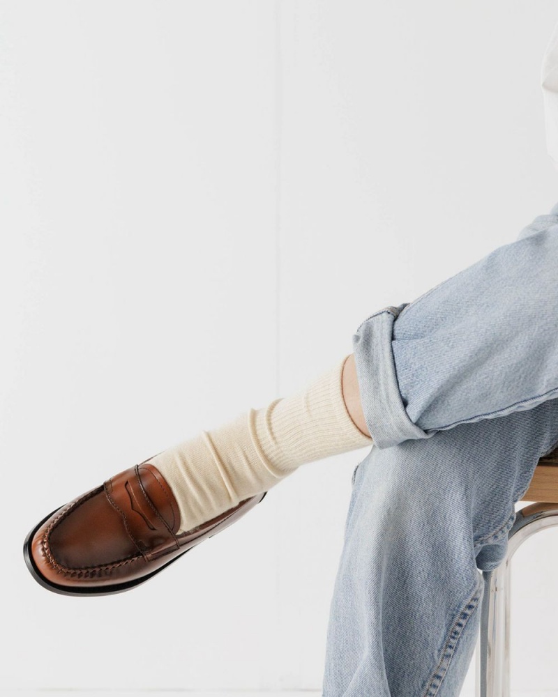 Calcetines Baggu Ribbed Beige | 309125-WSI