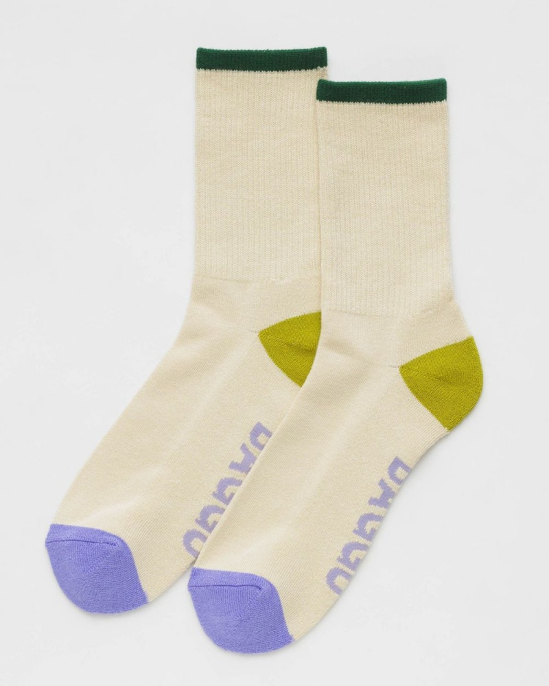 Calcetines Baggu Ribbed Beige | 314857-NHE