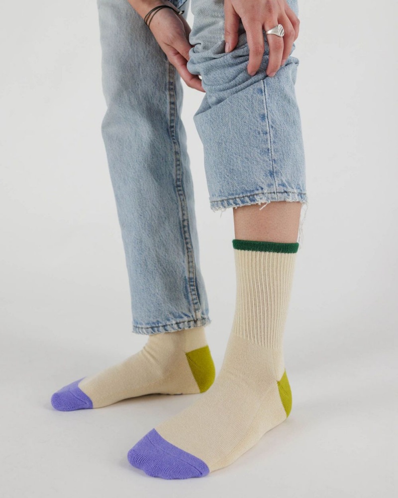 Calcetines Baggu Ribbed Beige | 314857-NHE