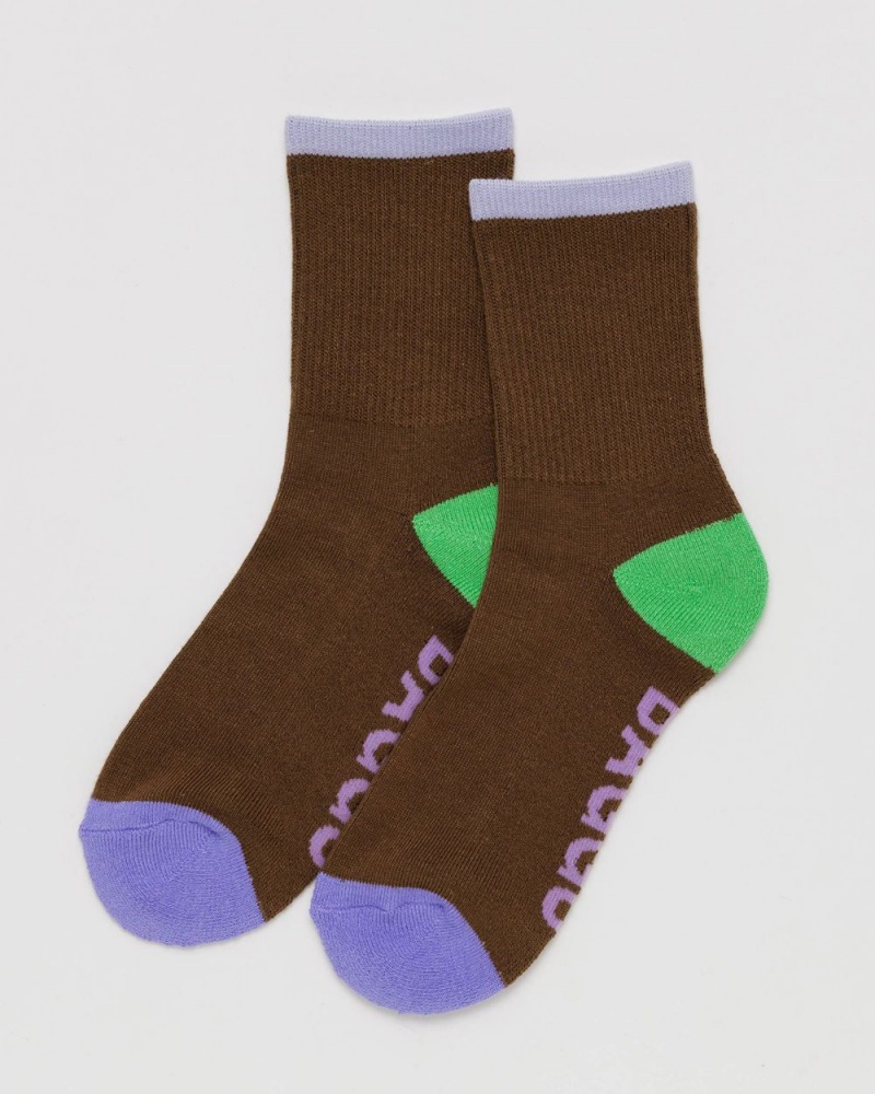 Calcetines Baggu Ribbed Marrones | 912387-VXI