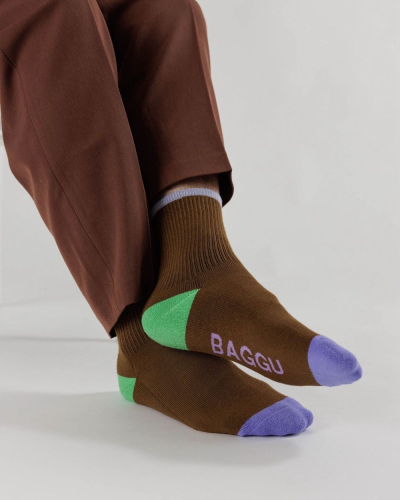 Calcetines Baggu Ribbed Marrones | 912387-VXI